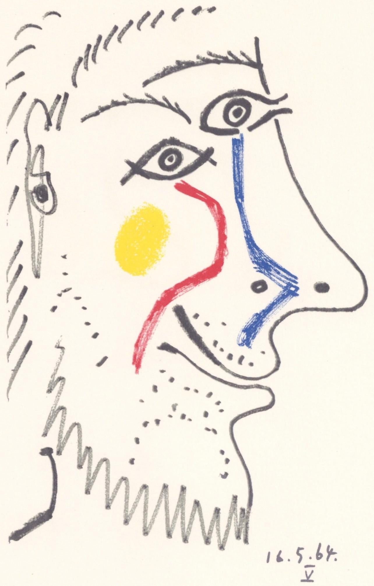 Pablo Picasso, Picasso, 16.5.64. V (Cramer 148), Le Gout du Bonheur, Limited Edition Mixed Media (1 of 4)