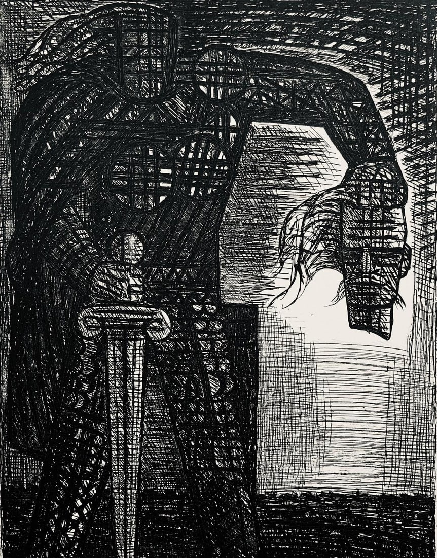 Marcel Gromaire, La Mort De Macbeth, Scene XXV, Shakespeare, Macbeth, Eaux-fortes de Gromaire, (1 of 4)