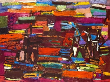 Abraham Rattner, Study for Farmscape, Limited Edition Lithograph