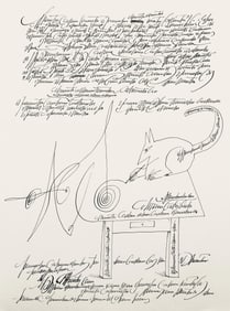 Saul Steinberg, Composition, Derriere le miroir, Limited Edition Lithograph