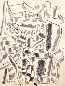 Fernand Leger, La cuisine roulante, Dessins de Guerre 1915-16, Limited Edition Lithograph