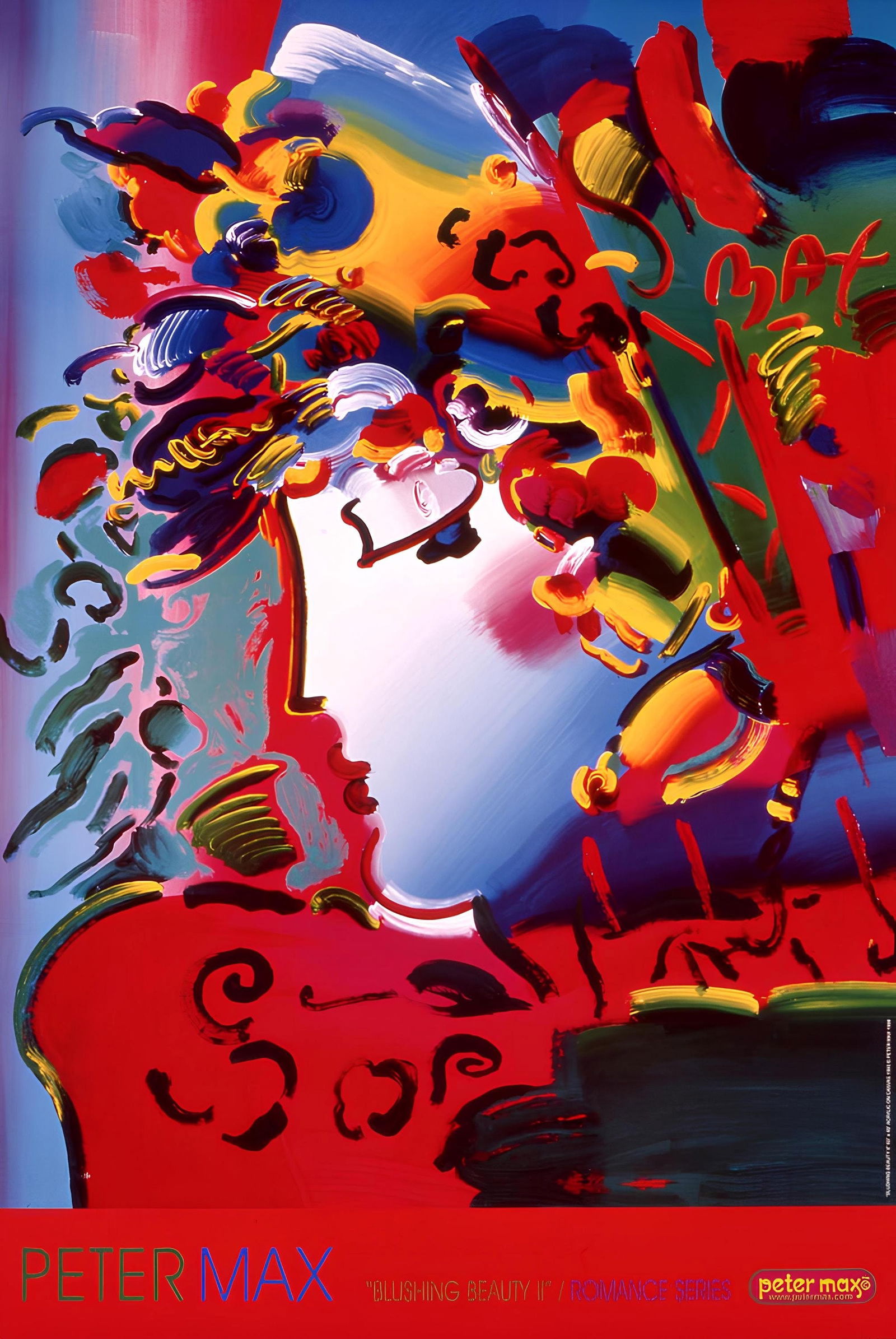 Peter Max, Blushing Beauty II, 1999, Hand Signed, Official Edition Offset Lithograph (1 of 4)