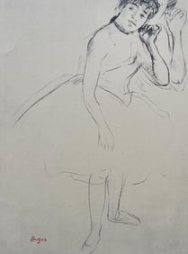Edgar Degas, Dancer touching her earring, Ten Ballet Sketches, Limited Edition Lithograph