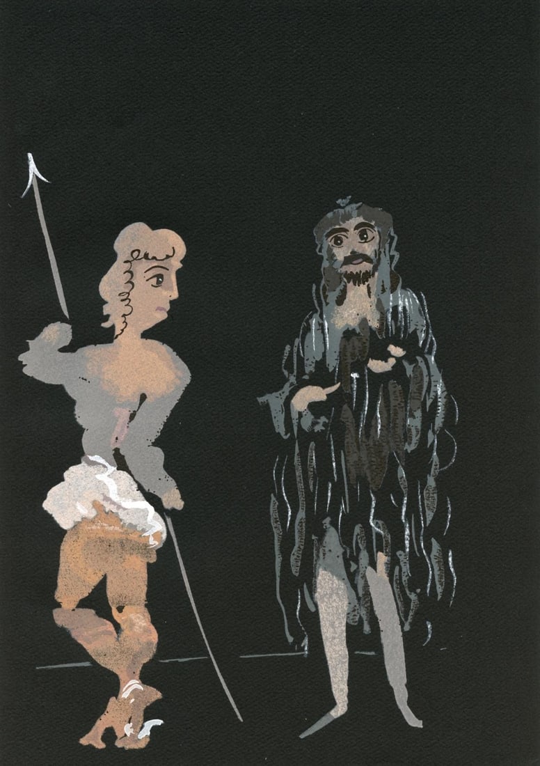 Andre Derain, Composition, Salome, Limited Edition Lithograph: Lithograph and stencil on velin paper. Paper size: 11 x 7.5 inches. Excellent condition. Unsigned and unnumbered, as issued. Notes: From the album, Salome. Published by The Limited Editions Club, Pari