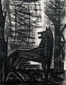 Marcel Gromaire, Presage, Le Loup, Scene VIII, Shakespeare, Macbeth, Eaux-fortes de Gromaire,