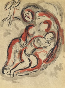 Marc Chagall, Hagar in the Desert (Mourlot 117-46; Cramer 25), Drawings from the Bible, Verve: