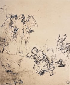 Rembrandt van Rijn, Jacob's Dream, Drawings from the Bible, Limited Edition Collotype