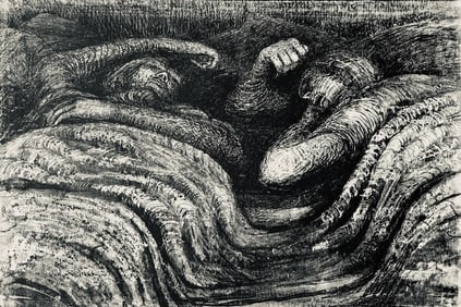 Henry Moore, Two Sleeping Shelterers, The Drawings of Henry Moore, Limited Edition Lithograph