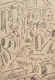 Fernand Leger, Soldats jouant aux cartes, Dessins de Guerre 1915-16, Limited Edition Lithograph