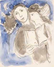 Marc Chagall, Composition, Lettres d'hivernage, Limited Edition Lithograph