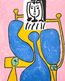 Pablo Picasso, Femme Assise a la Robe Bleue, Marina Picasso Collection, Official Limited Edition