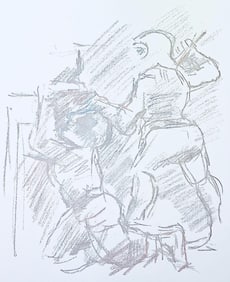 Oskar Kokoschka, Composition, Skizzenbuch der Italienischen Reise 1963, Limited Edition Lithograph