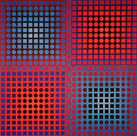 Victor Vasarely, Composition, Folklore Planetaire, Limited Edition Heliogravure