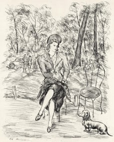 Luc-Albert Moreau, Jardins de Paris, A La gloire a Paris, Limited Edition Etching