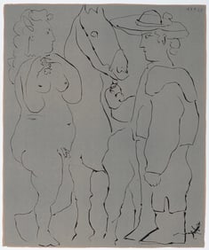 Pablo Picasso, Picador, Femme at Cheval (Orozco 214), Grabados al linoleo, Limited Edition Linocut