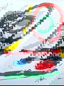 Joan Miro, Composition (Cramer 102; Mourlot 428-449), Derriere le miroir, Limited Edition Lithograph