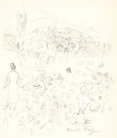 Raoul Dufy, Coteaux en Septembre, Vins, Fleurs et Flammes, Limited Edition Lithograph