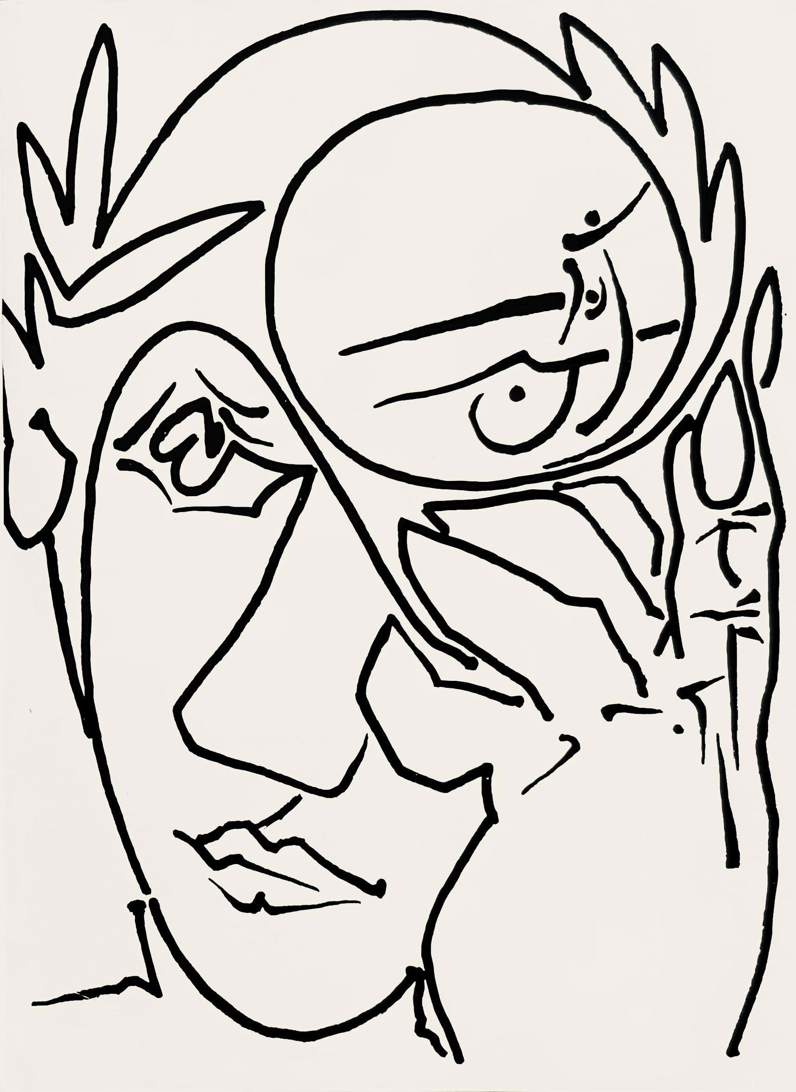 Francoise Gilot, Composition, Pouvoir tout dire, poemes, illustres par Francoise Gilot, Limited: Lithograph on velin d'Arches paper. Paper Size: 7.5 x 5.5 inches. Excellent condition. Inscription: Unsigned and unnumbered, as issued. Notes: From the album, Pouvoir tout dire, poemes, illustres par