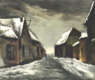 Maurice de Vlaminck, Allainville sous la neige, Vlaminck, Signed, Limited Edition Lithograph