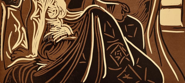 Pablo Picasso, Deux femmes pres la fenetre (Orozco 214), Grabados al linoleo, Limited Edition