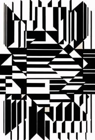 Victor Vasarely, Composition, Lineaires, Limited Edition Heliogravure