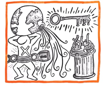 Keith Haring, Composition, Against All Odds, Limited Edition Lithograph