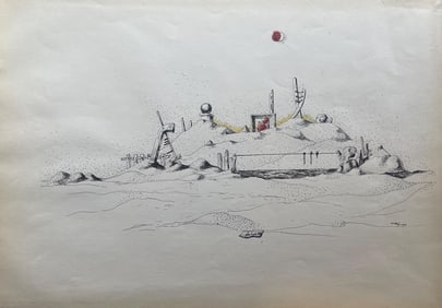 Jean Lurcat, la lyre 1932, huit dessins a la plume, Limited Edition Lithograph