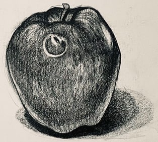 Ian Hornak, Apple Study, 1985, Original Drawing