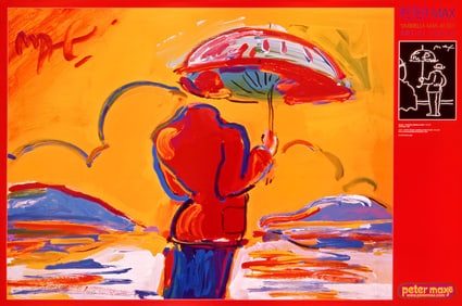 Peter Max, Umbrella Man at Sea, 2000, Hand Signed, Official Edition Offset Lithograph