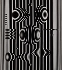Victor Vasarely, Composition, Ondulatoires, Limited Edition Heliogravure