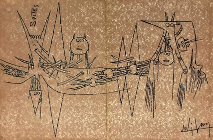 Wifredo Lam ????, Composition, Suites no3, Limited Edition Lithograph