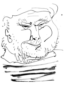 Pablo Picasso, Visage de vieux marin (Cramer 84; Johnson/Stein 77), 40 dessins de Picasso en marge