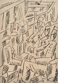 Fernand Leger, Soldats jouant aux cartes, Dessins de Guerre 1915-16, Limited Edition Lithograph