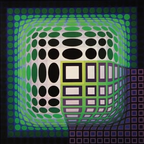 Victor Vasarely, Composition, Damier, Limited Edition Heliogravure