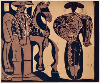 Pablo Picasso, Picador et torero (Orozco 214), Grabados al linoleo, Limited Edition Linocut