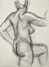 Ian Hornak, Renaissance Female Nude Figure Study, 1963, Original Drawing