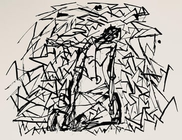 Abraham Rattner, Christ surrounded by thorn, Limited Edition Lithograph