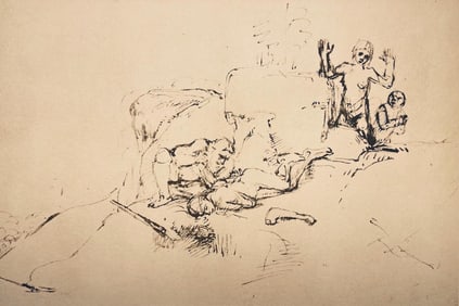 Rembrandt van Rijn, The Lament for Abel, Rembrandt, Drawings from the Bible, Limited Edition