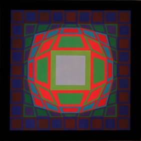 Victor Vasarely, Composition, Progressions III, Limited Edition Heliogravure