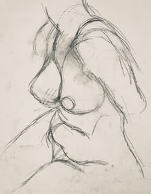 Ian Hornak, Renaissance Female Nude Figure Study, 1963, Original Drawing