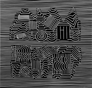 Victor Vasarely, Composition, Ondulatoires, Limited Edition Heliogravure