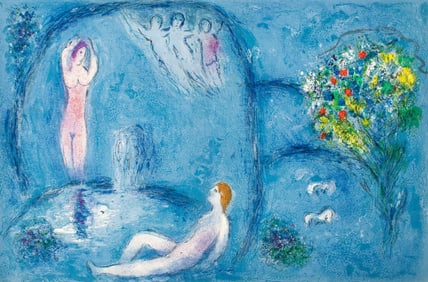Marc Chagall, La Caverne des Nymphes, Daphnis et Chloe, Limited Edition Heliogravure