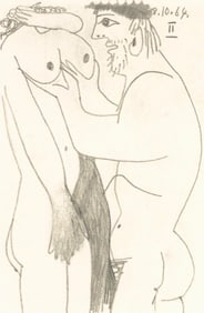 Pablo Picasso, 8.10.64. II (Cramer 148), Le Gout du Bonheur, Limited Edition Mixed Media Lithograph