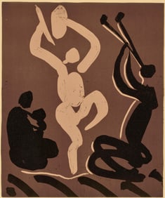 Pablo Picasso, Mere, danseur et musicien (Orozco 214), Grabados al linoleo, Limited Edition Linocut