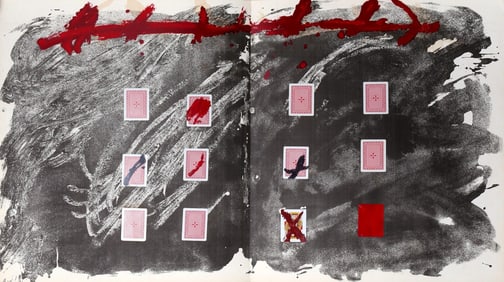 Antoni Tapies, Composition, Derriere le miroir, Limited Edition Lithograph