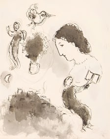 Marc Chagall, Composition, Lettres d'hivernage, Limited Edition Lithograph