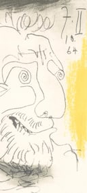 Pablo Picasso, 7.10.64. II (Cramer 148), Le Gout du Bonheur, Limited Edition Mixed Media Lithograph