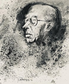 Abraham Rattner, Portrait of Henry Miller, Limited Edition Lithograph