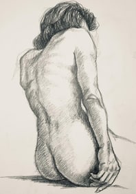 Ian Hornak, Renaissance Female Nude Figure Study, 1963, Original Drawing