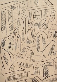 Fernand Leger, Soldats jouant aux cartes, Dessins de Guerre 1915-16, Limited Edition Lithograph